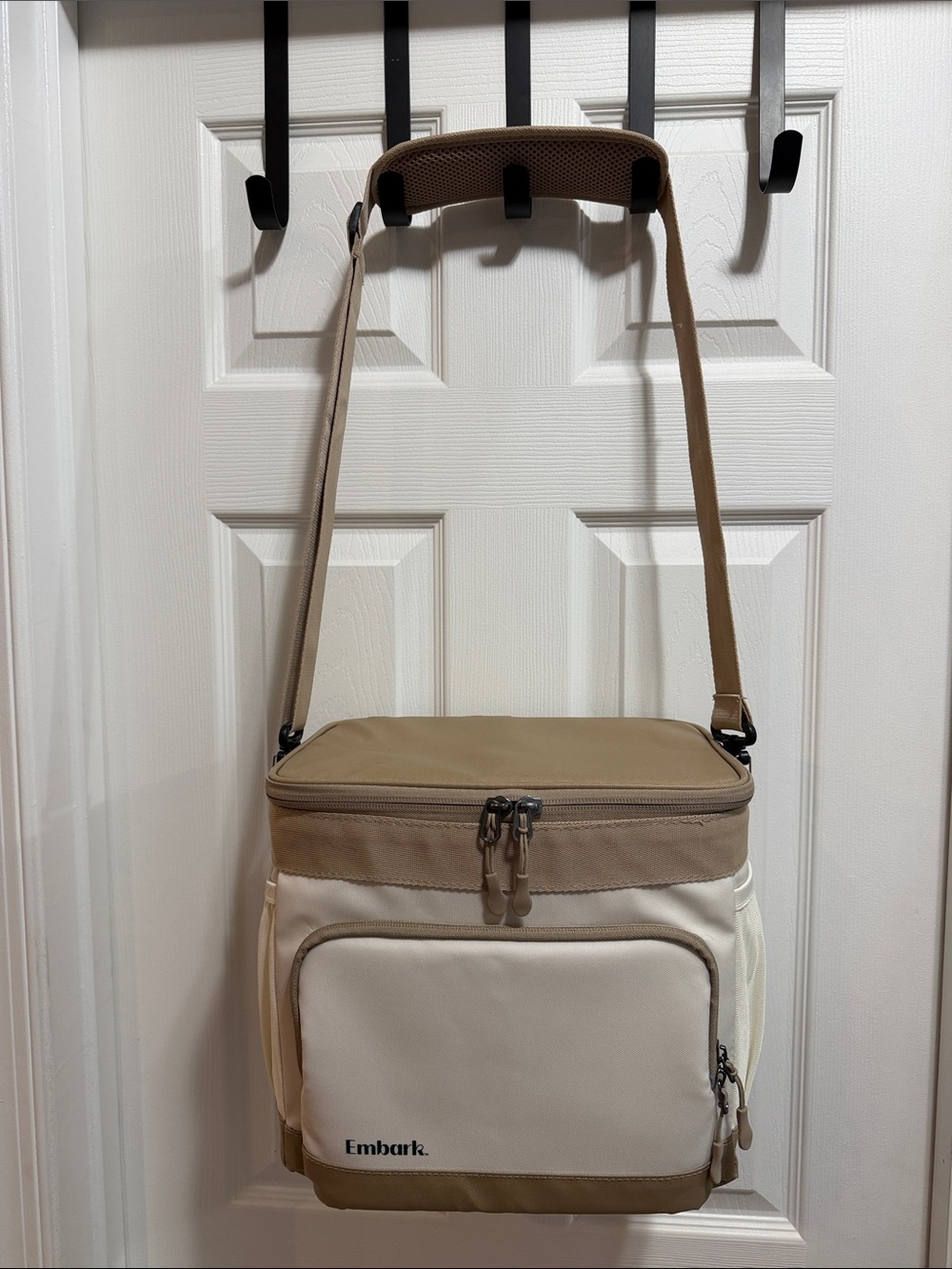 Embark Insulated Cooler Tote — Tan and Cream Crossbody